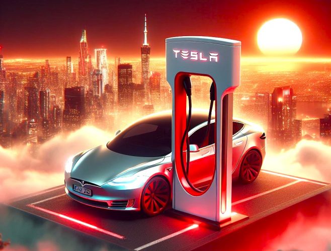 Tesla charge EV point