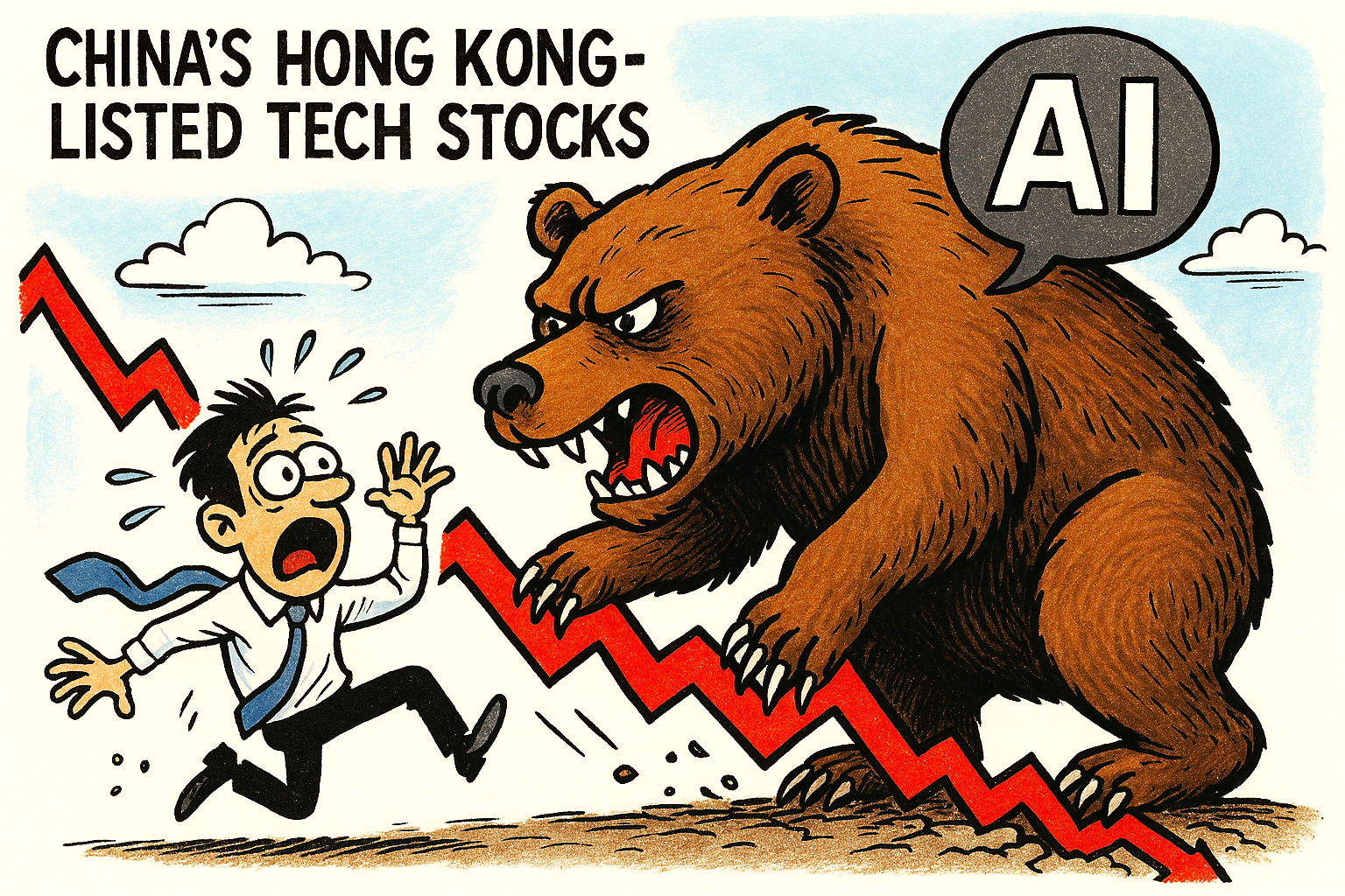 Tech and AI stocks hit bear territory on the Hong Kong Hang Seng