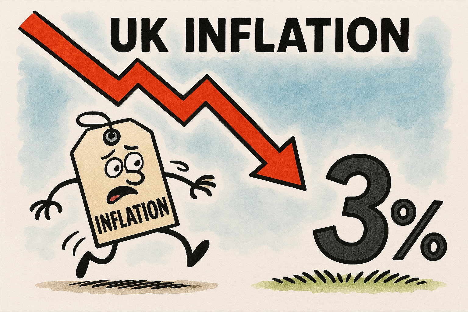 UK inflation falls to 3%
