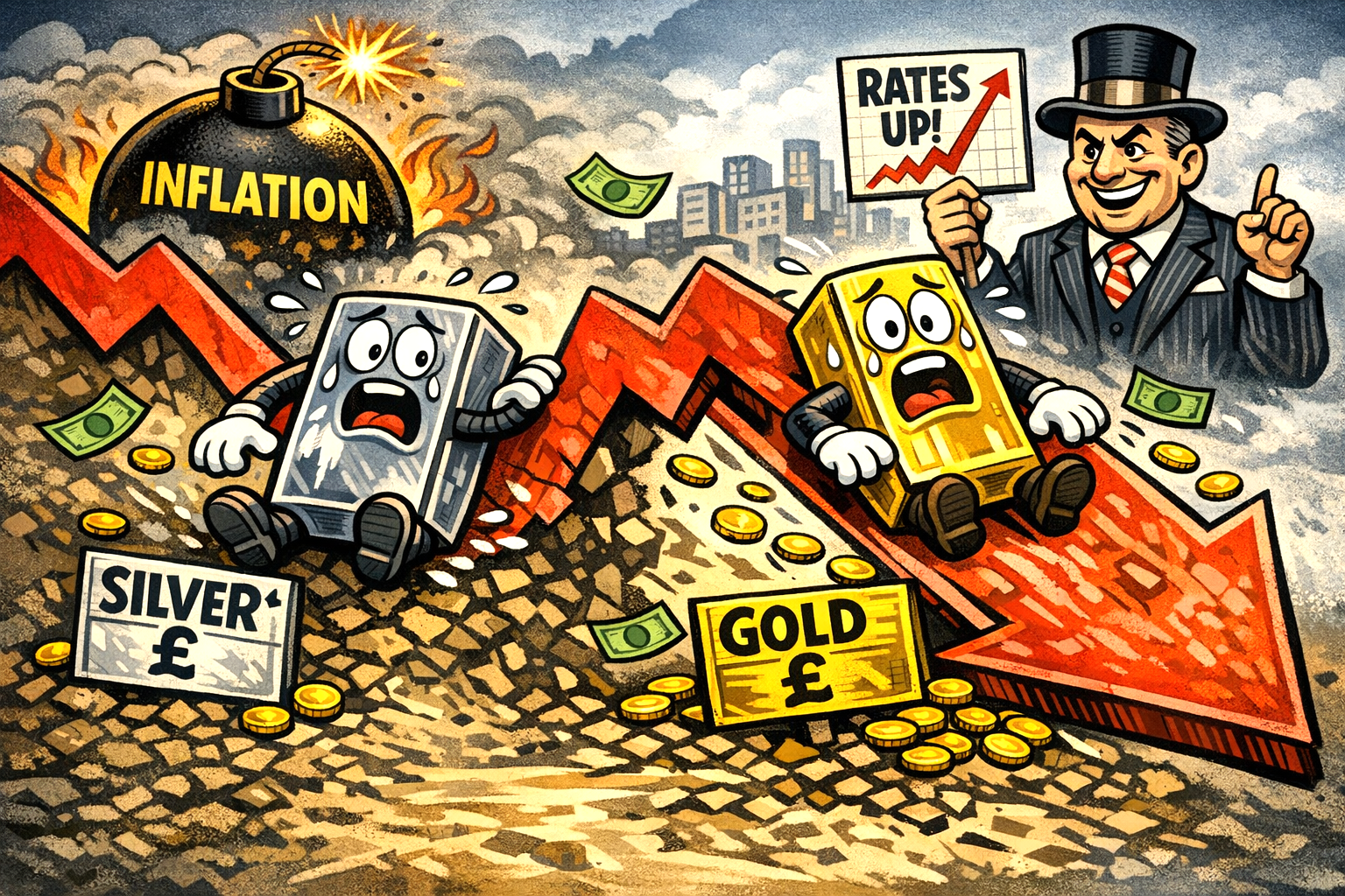 Gold and Silver prices fall!