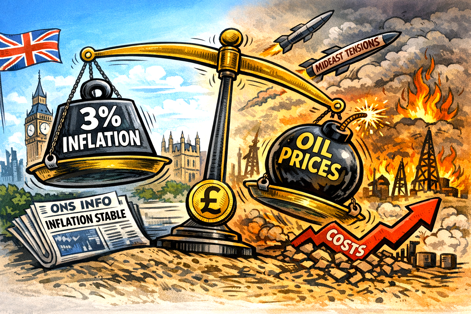 UK inflation before war shock filters through