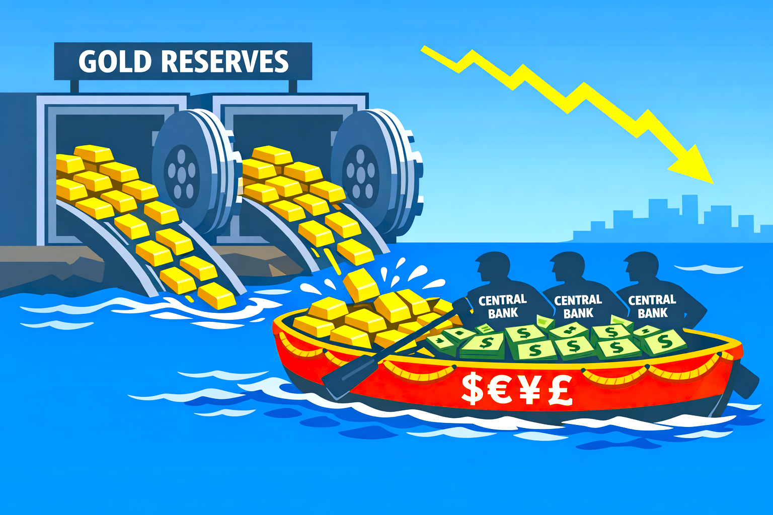 Central banks offload gold