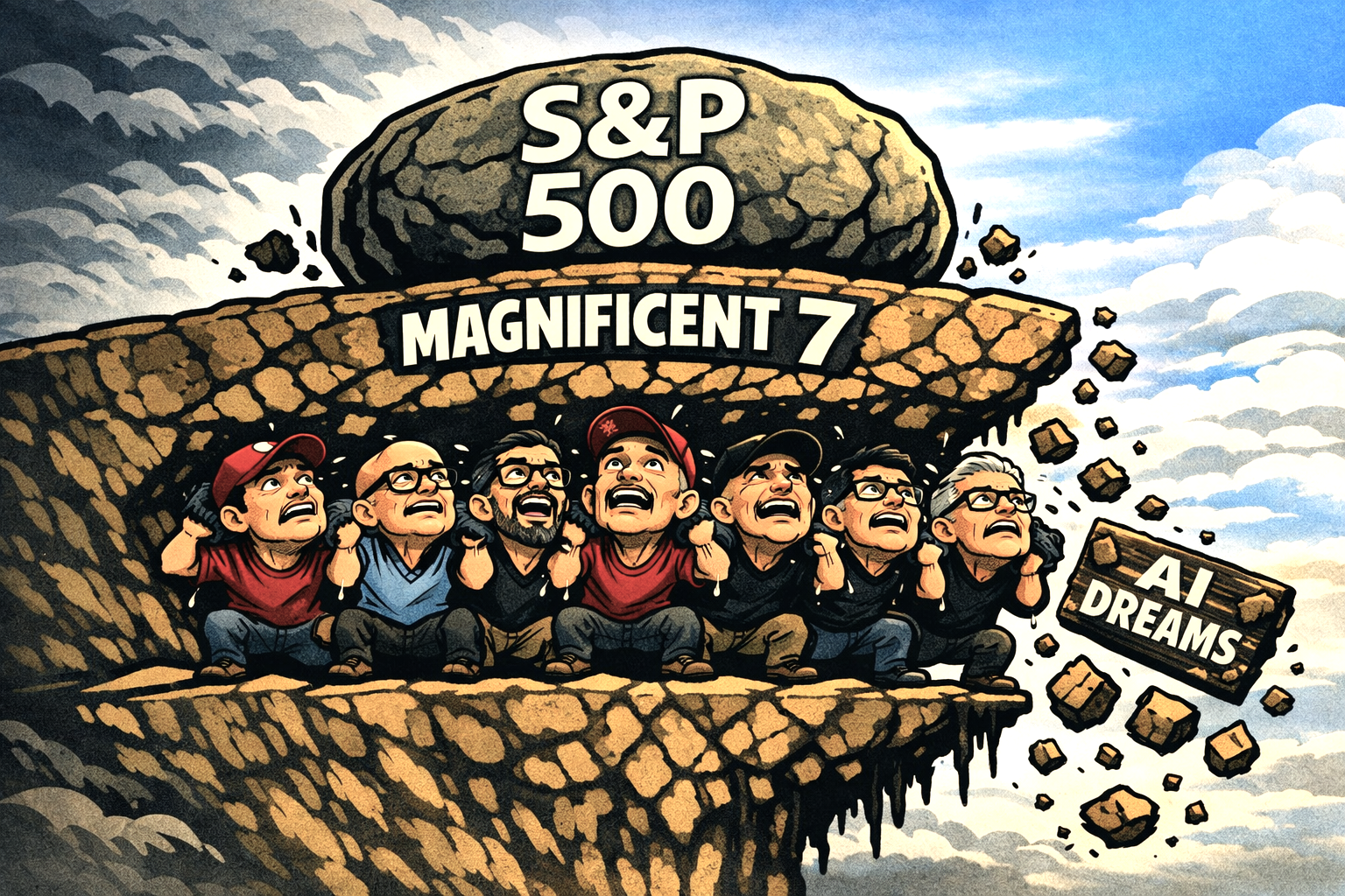 Mag 7 holding up the S&P 500 to the tune of almost 35% value of the entire S&P 500