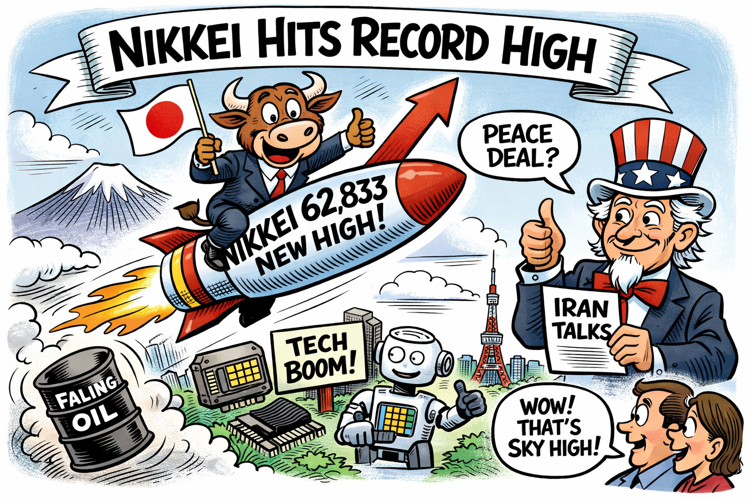 Nikkei record above 62,000