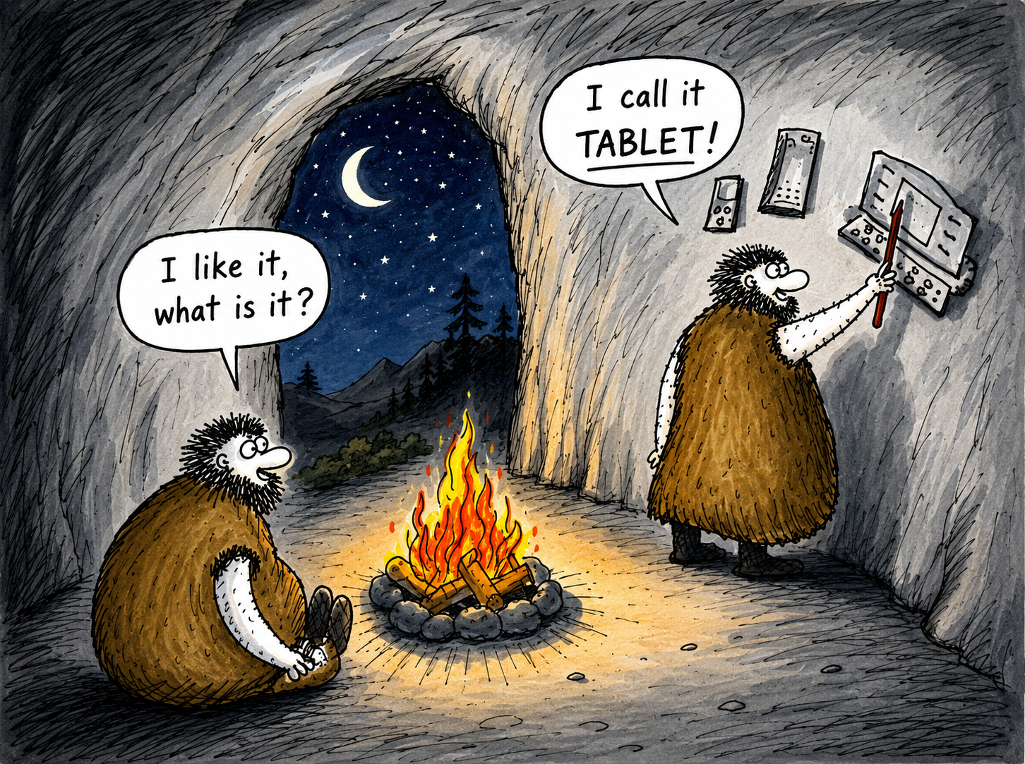 Caveman art cartoon