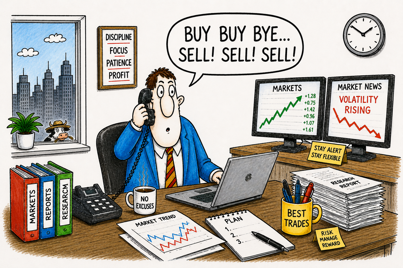 Trader selling his shares
